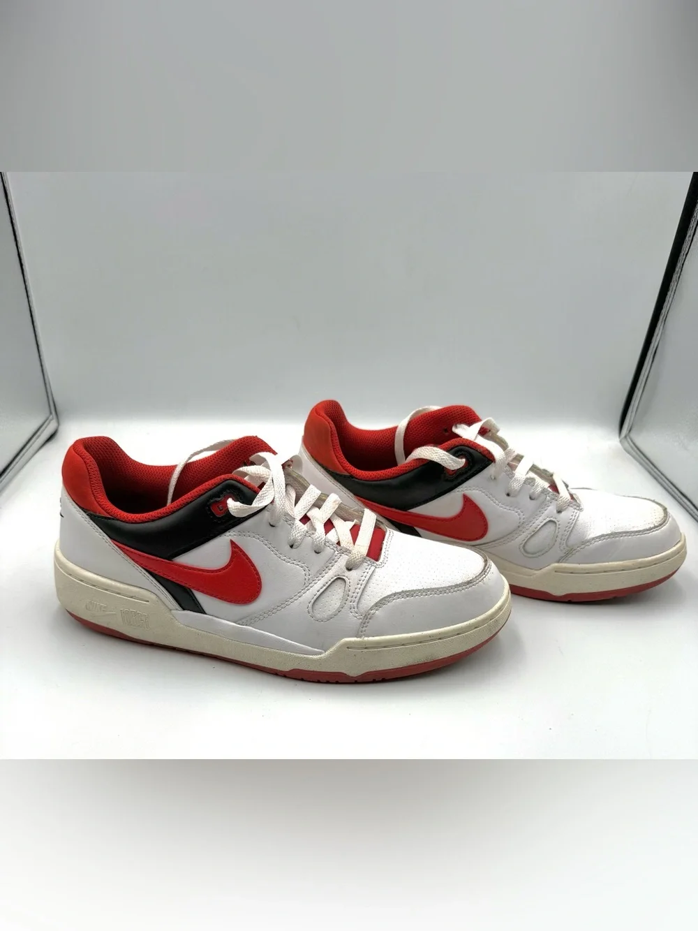 Nike Full Force Low White Red & Black FB1362-102 Men's Size 8